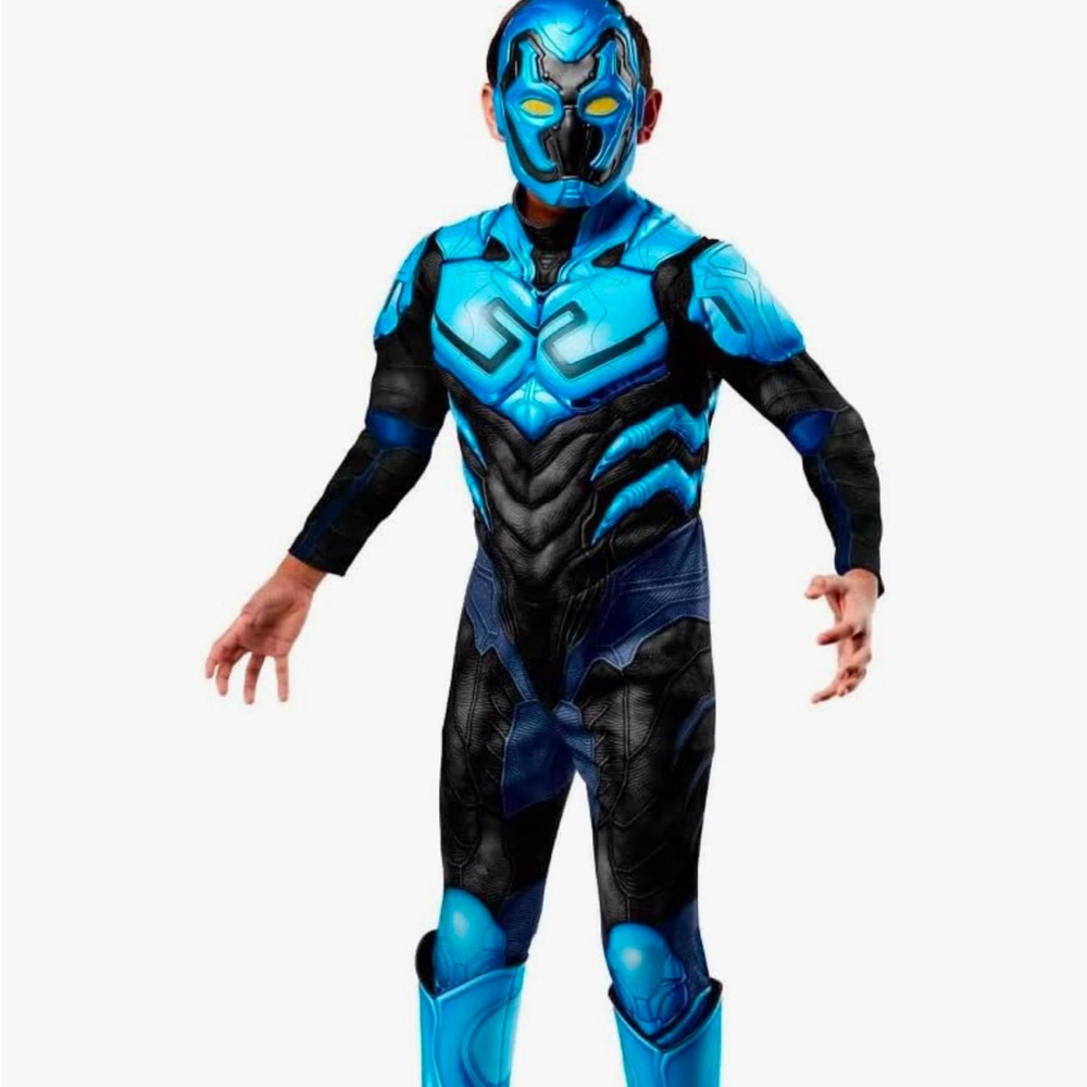 Rubie's Boy's DC Deluxe Blue Beetle Costume Jumpsuit and Mask